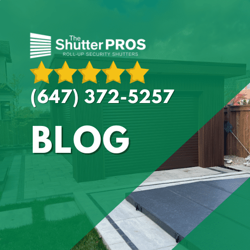 Technician repairing a roll-up shutter