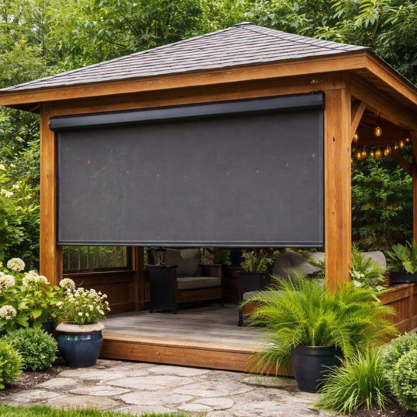Gazebo sun screen for outdoor living
